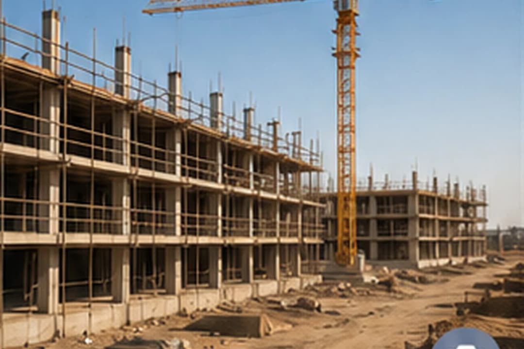 Maison en construction à l’étape de l’élévation